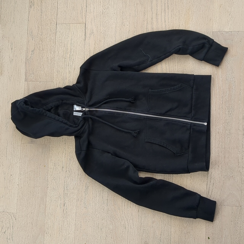 H&M Black Full Zip Hooded Sweatshirt S